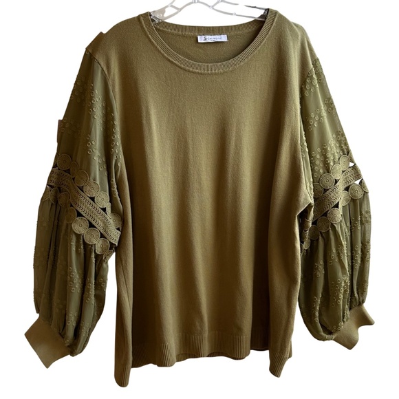 Siani Milano Crew Neck Sweater with Specialty Sleeves XXL - Picture 1 of 7